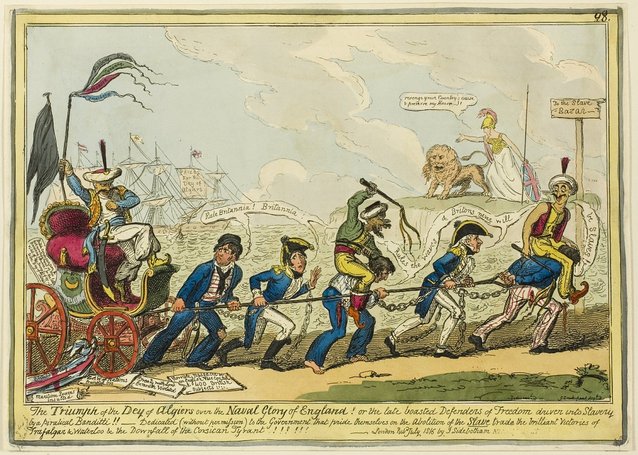 O Triunfo do Dey de Argel sobre a Glória Naval de Inglaterra!! de George Cruikshank