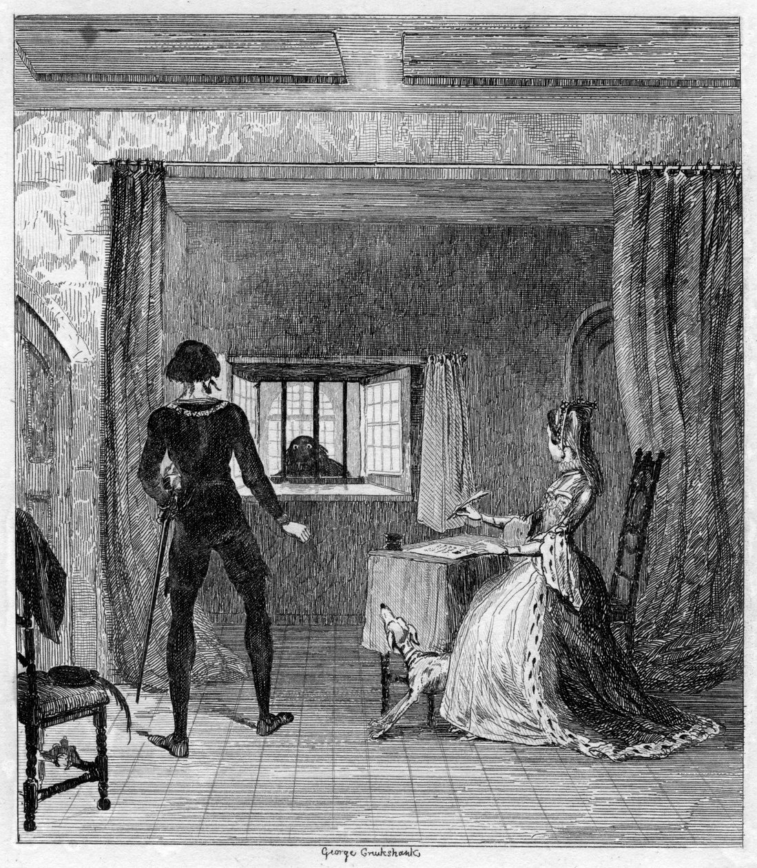 A sentença de morte, 1840 de George Cruikshank