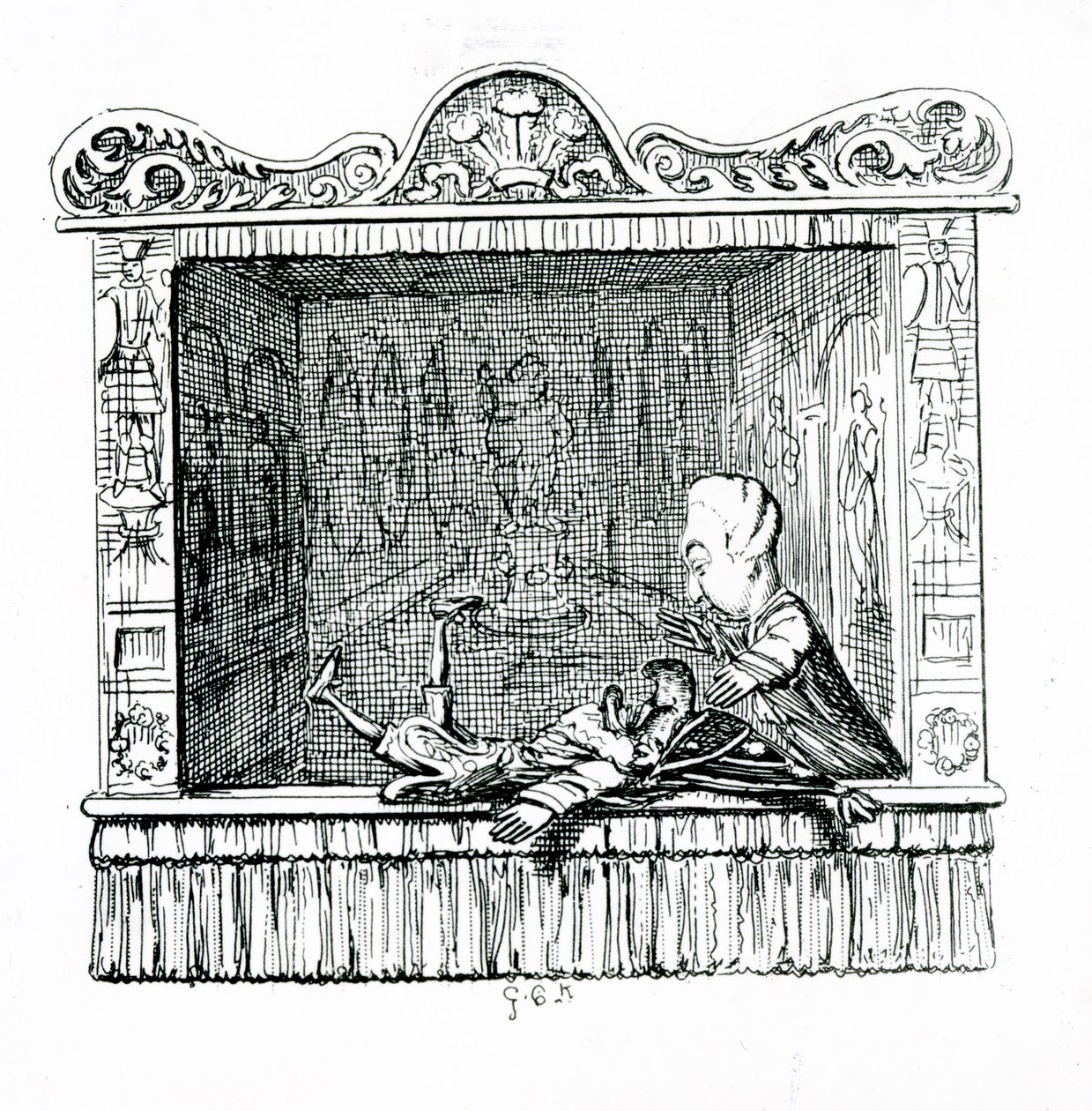 O médico com o Sr. Punch de George Cruikshank
