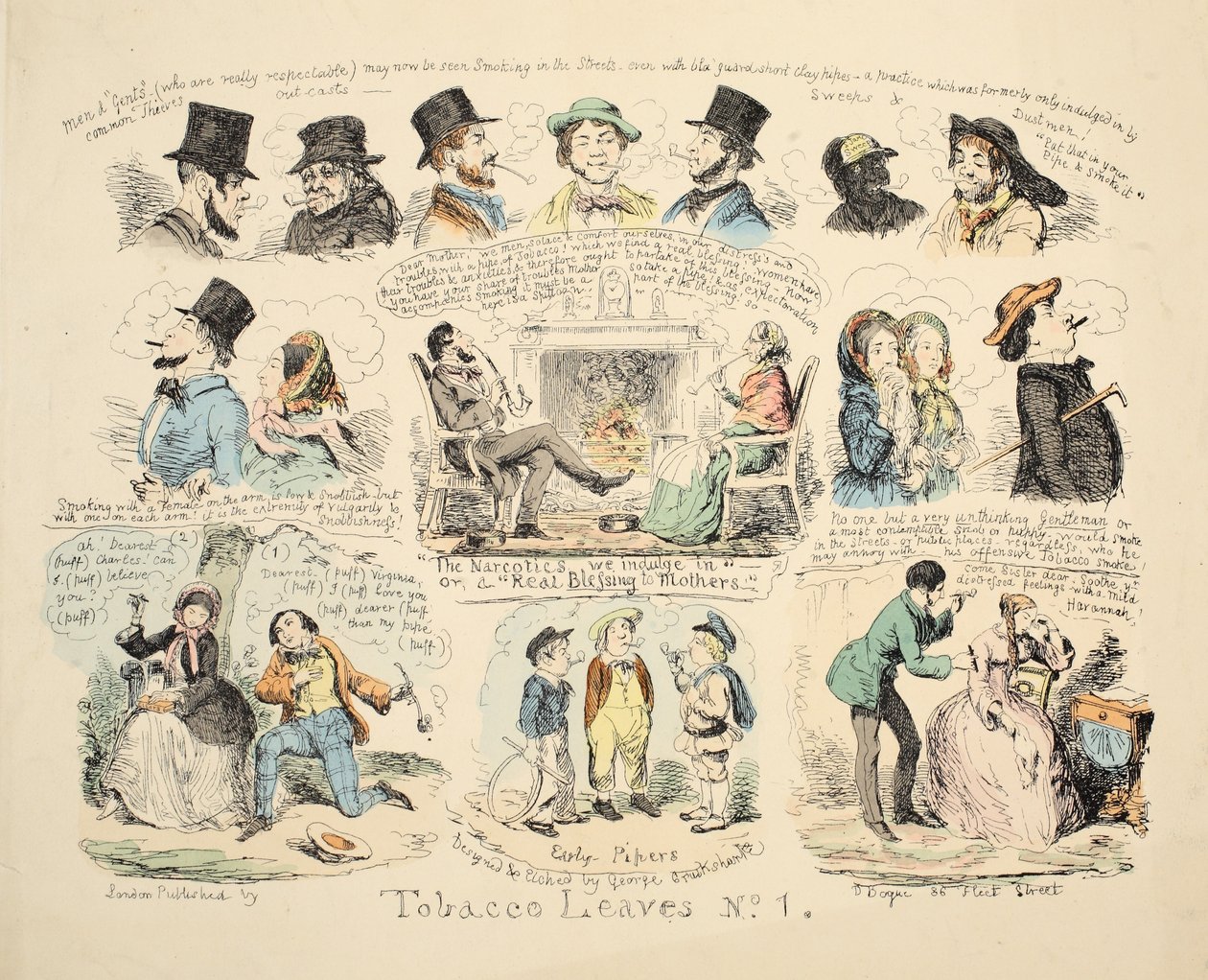 Folhas de Tabaco No. 1, pub. 1851. de George Cruikshank