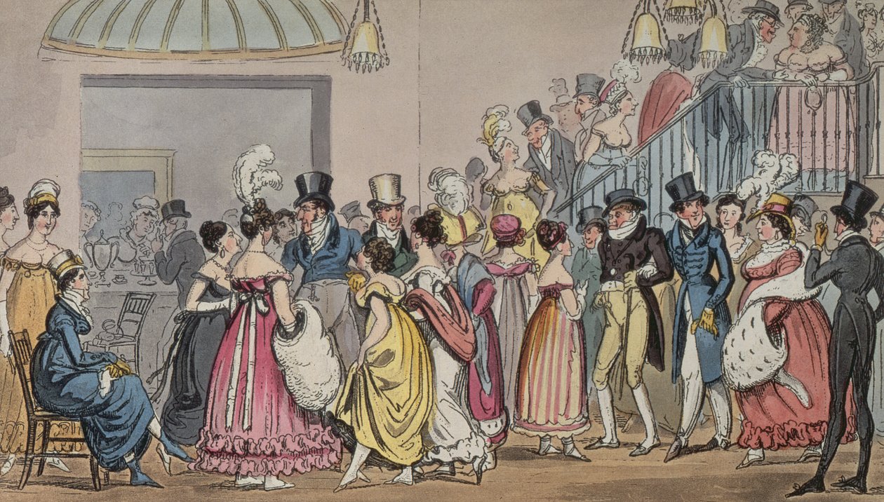 Tom e Jerry no Saloon em Covent Garden, da Life in London por Pierce Egan, 1821 (aquatinta colorida) de George Cruikshank