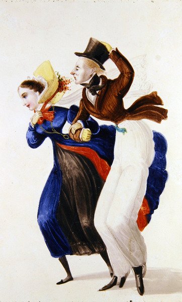 Winter Fashions (aguarela sobre papel) de George Cruikshank