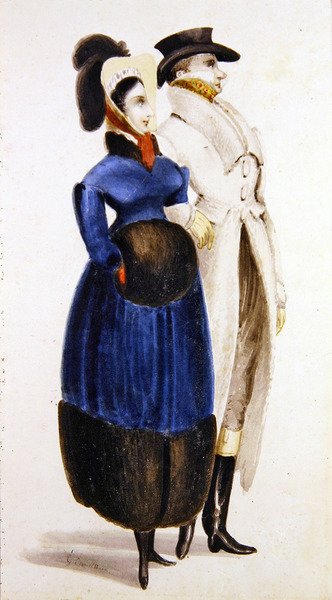 Winter Fashions (aguarela sobre papel) de George Cruikshank