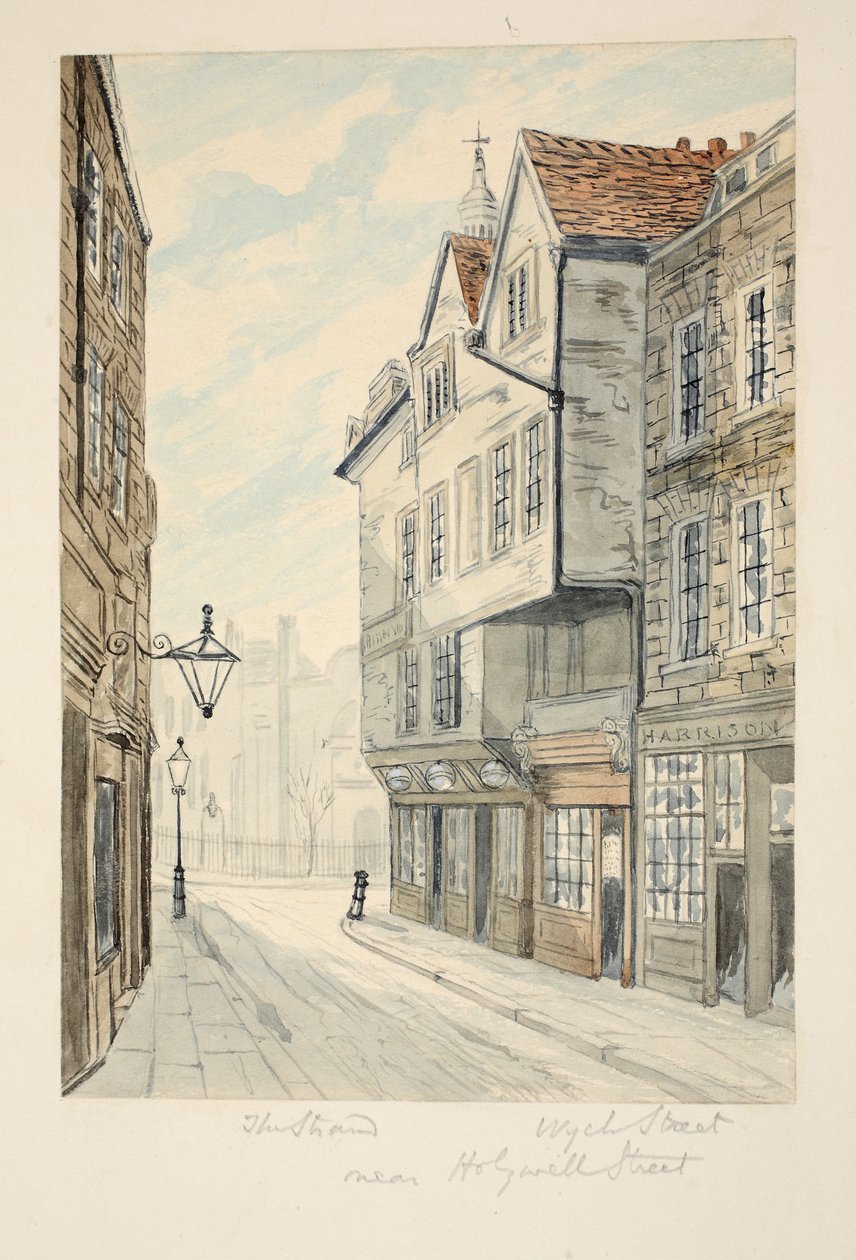 Wych Street, fora do Strand, pub. C. 1840 de George Cruikshank