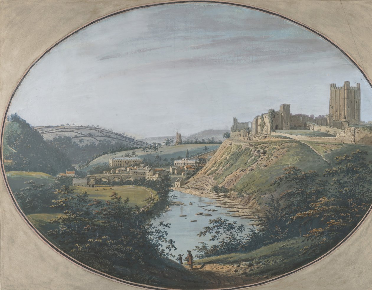 Vista de Richmond, Yorkshire, Inglaterra, 1788. de George Cuit