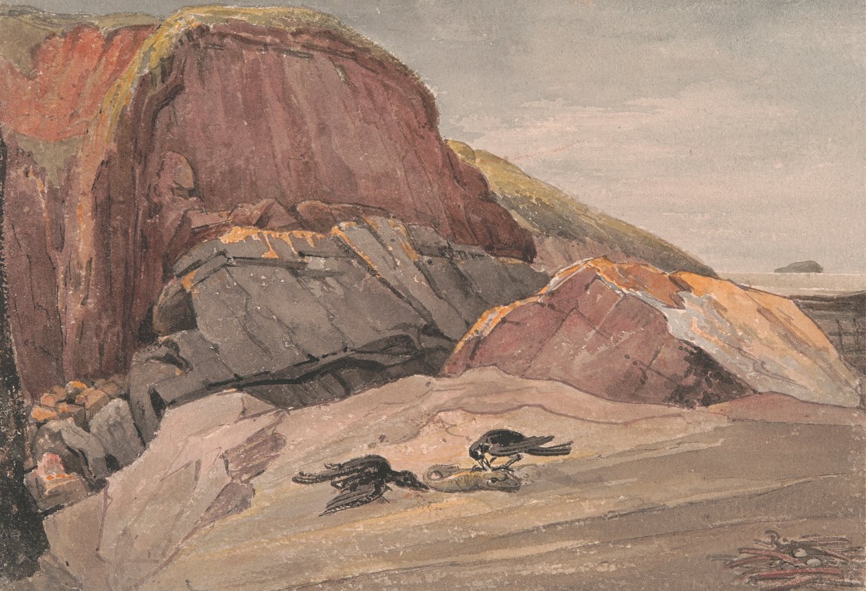 Perto de Weston-Super-Mare com Steep Holme Island de George Cumberland