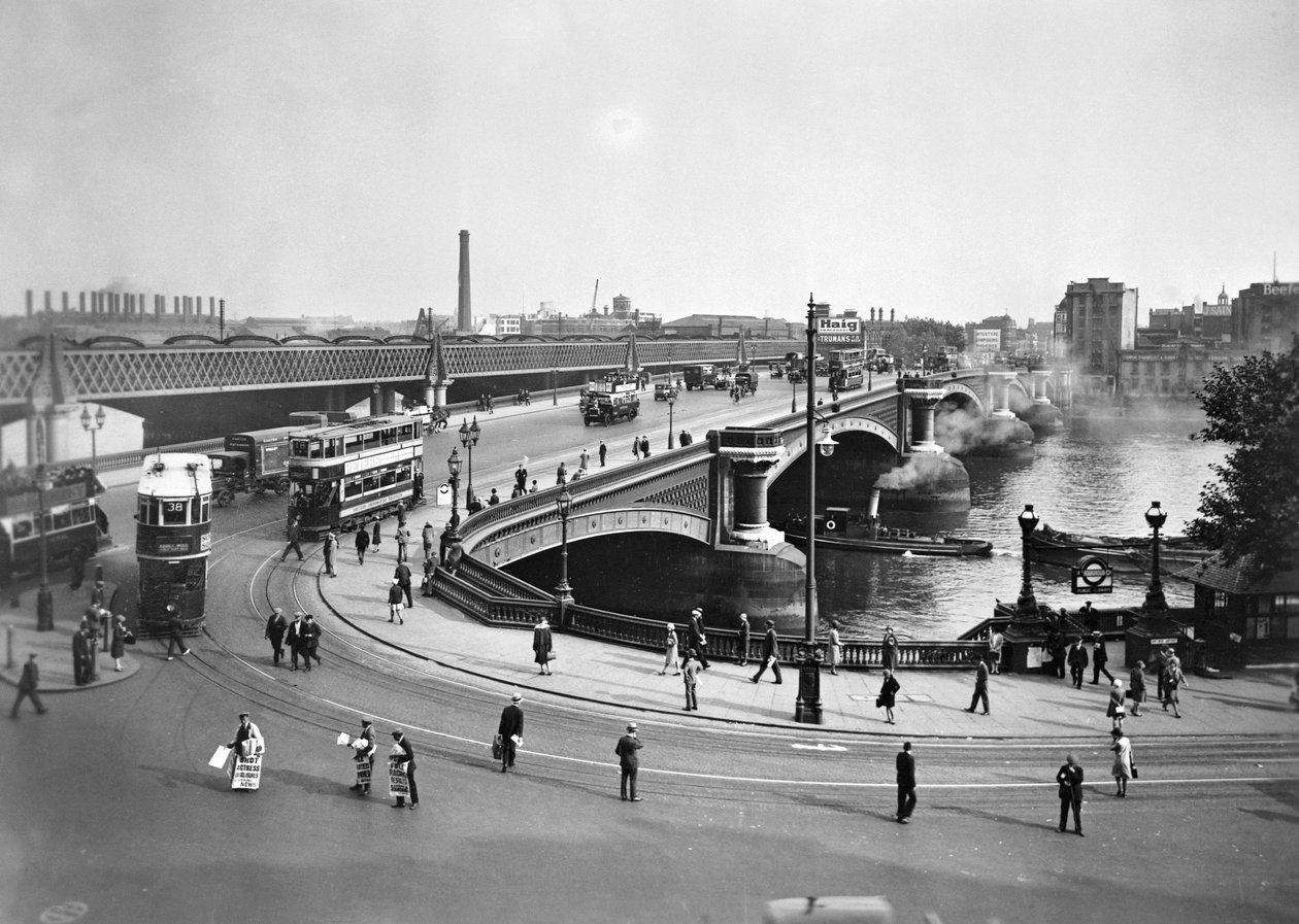 Central elétrica de Blackfriars Bridge e Bankside, Londres de George Davison Reid