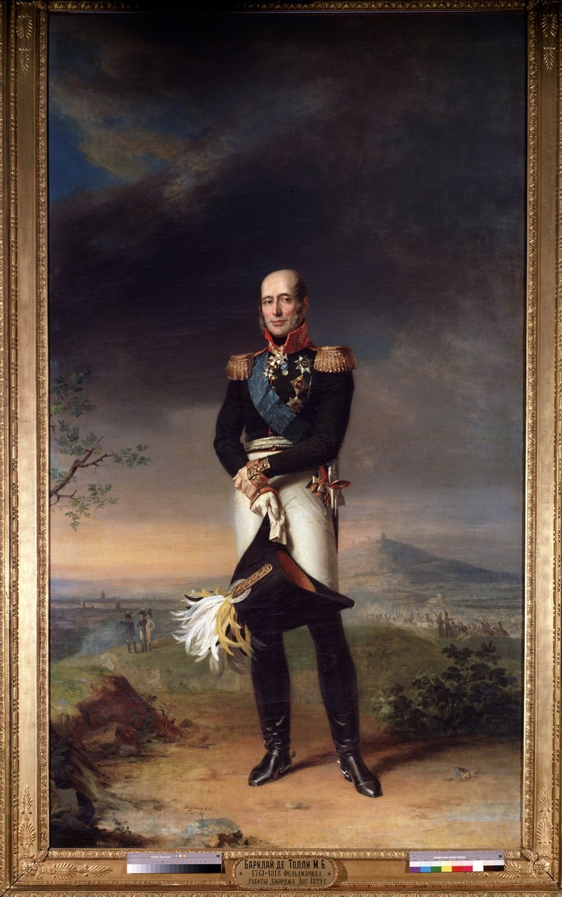 ""Retrato do Marechal Mikhail (Michel) Bogdanovitch Barclay de Tolly (Barclay-de-Tolly) (1761-1818) (Retrato do Marechal de Campo Conde Mikhail (Michel) Bogdanovitch (1761-1818) Pintura de George Dawe (1781-1829) 1829 Dimensões 361x258 cm Museu de l de George Dawe