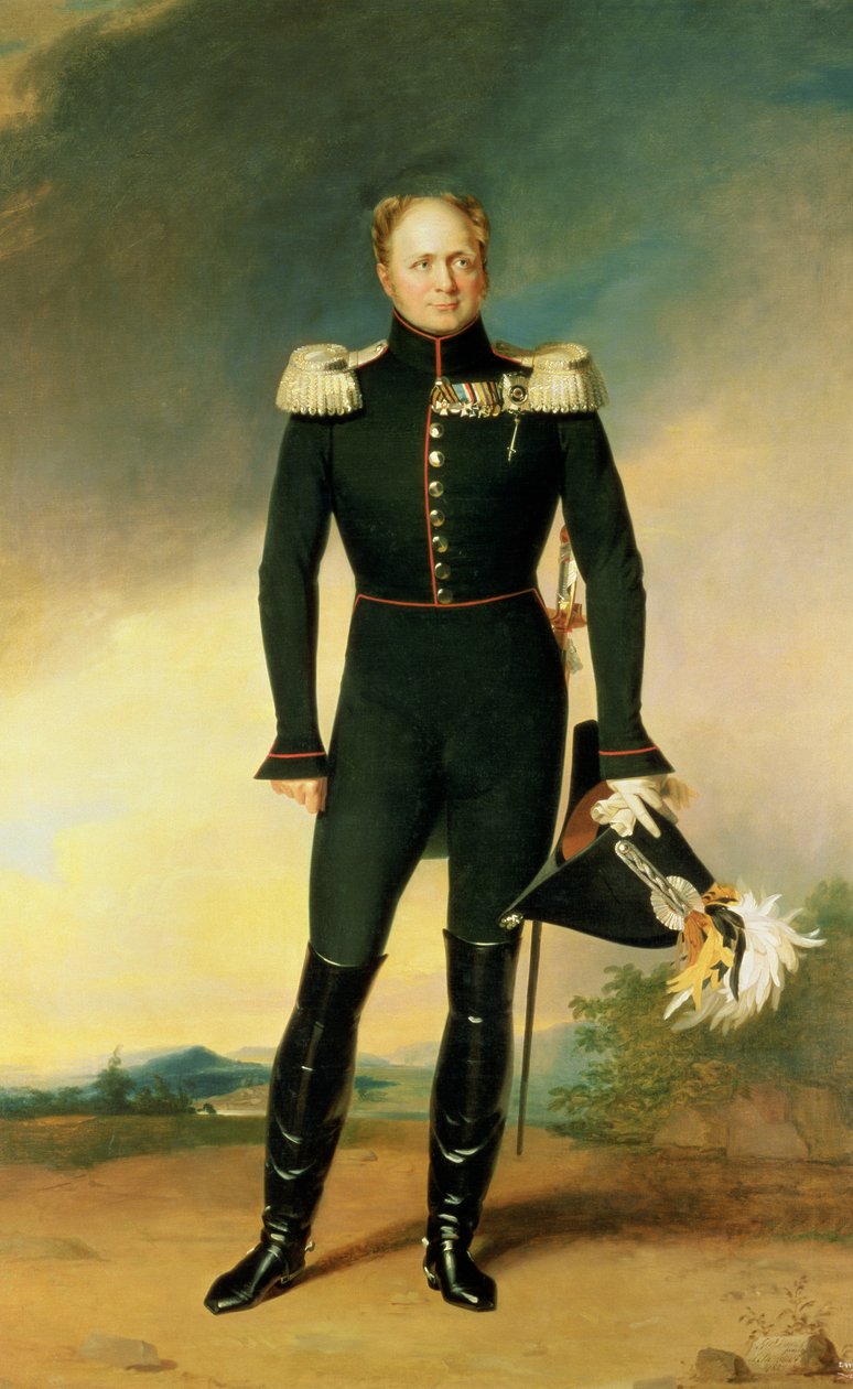 Retrato do imperador Alexandre I (1777-1825) 1825 (óleo sobre tela) de George Dawe