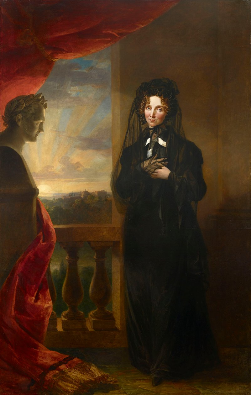 Retrato da imperatriz Elizabeth Alexeievna 1779-1826 em luto, depois de 1825. de George Dawe