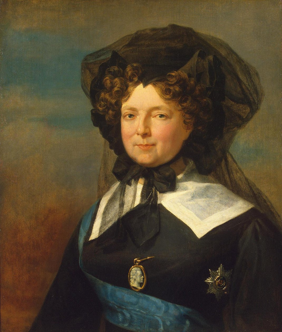 Russo: "Retrato da Imperatriz Maria Feodorovna em luto " Retrato da Imperatriz Maria Feodorovna em luto de George Dawe