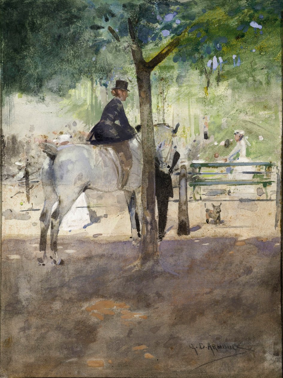 Na Fila, c.1890 (aguarela sobre papel) de George Denholm Armour