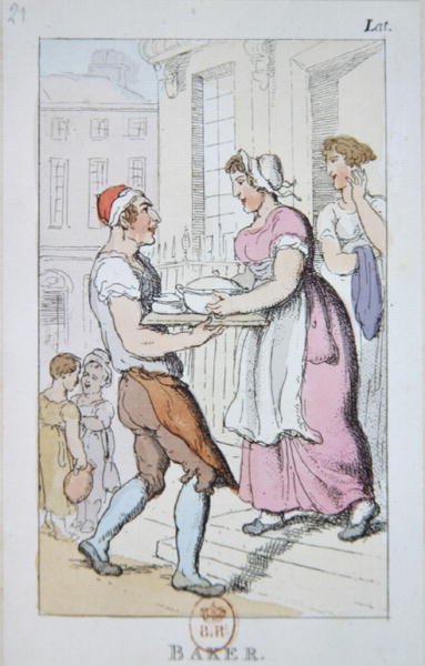 A Baker (gravação a cores) de George Derville Rowlandson