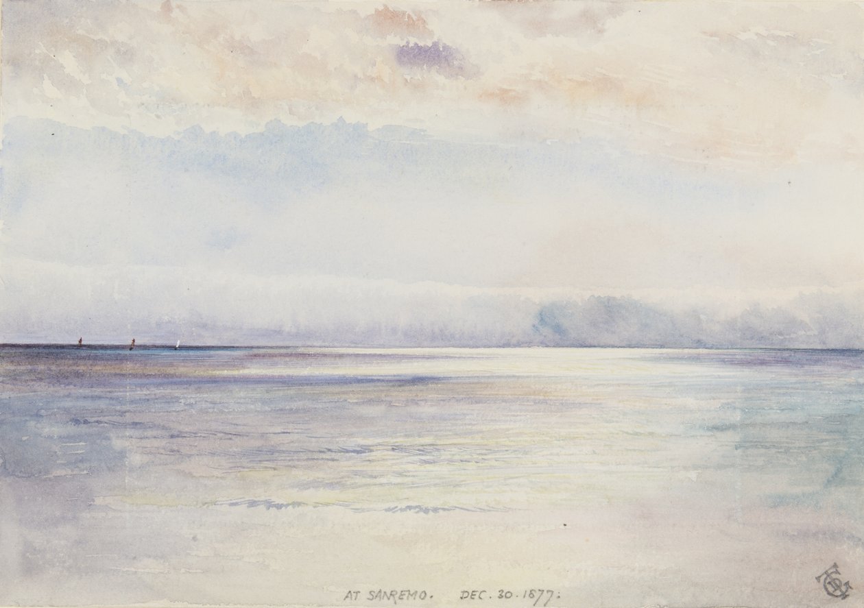 Em San Remo, 30 de dezembro de 1877 (wc no papel) de George Douglas Tinling