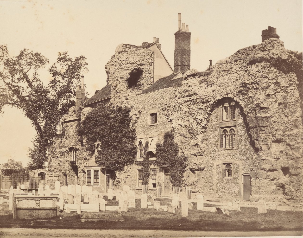 Restos da Igreja da Abadia, Bury St. Edmunds, 1857. de George Downes