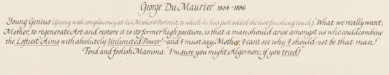Algernon, um jovem gênio e sua mãe afetuosa e tola, 1879 de George du Maurier