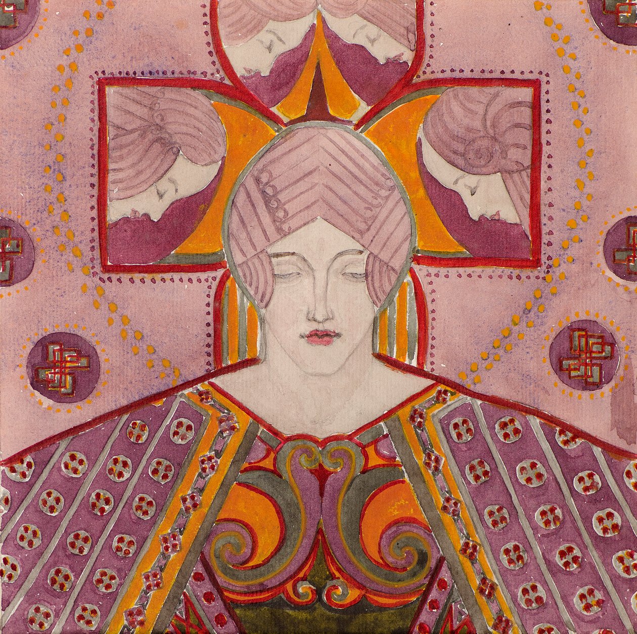 Estudo [para painel decorativo], c.1898-1901 (aguarela) de George Dutch Davidson