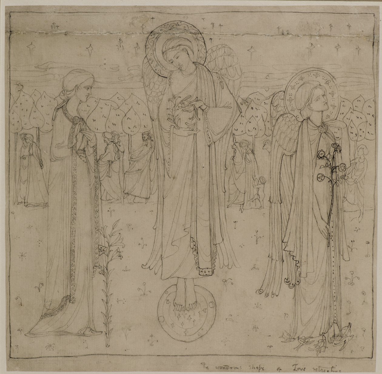 A Maravilhosa Forma do Amor Recuando, c.1898-1901 (lápis) de George Dutch Davidson