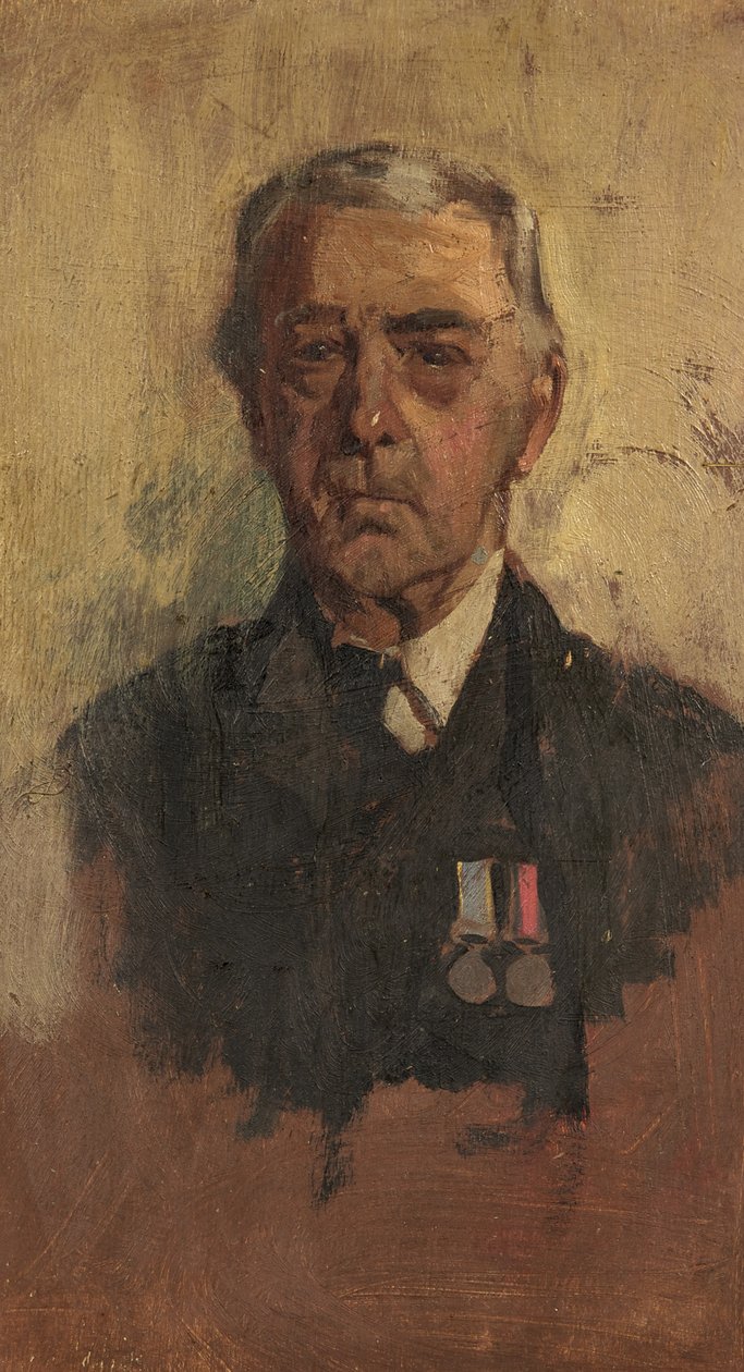 Retrato de B. Baxter, 90th & 41st, c.1920 (óleo sobre painel) de George Edmund Butler