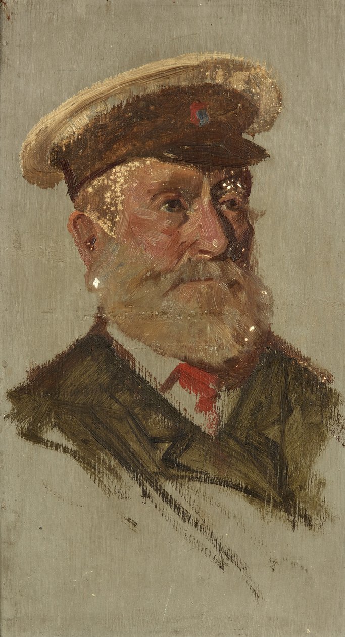 Retrato de C. Dent, 39th, c.1920 (óleo sobre painel) de George Edmund Butler