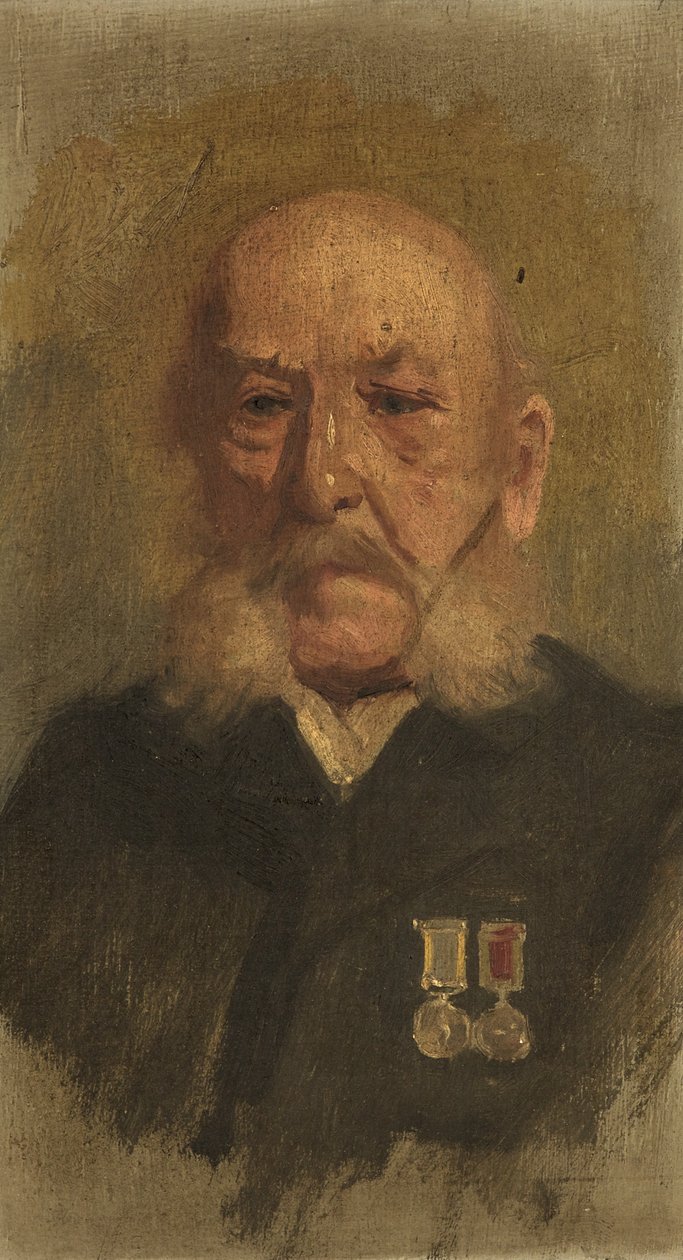 Retrato de C. Pippett, R.A., c. 1920 (óleo sobre painel) de George Edmund Butler