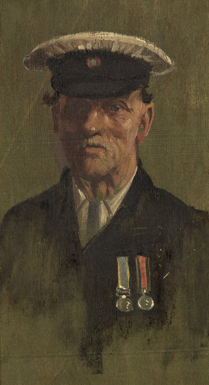 Retrato de G. Marshman, 62nd, c.1920 (óleo sobre painel) de George Edmund Butler