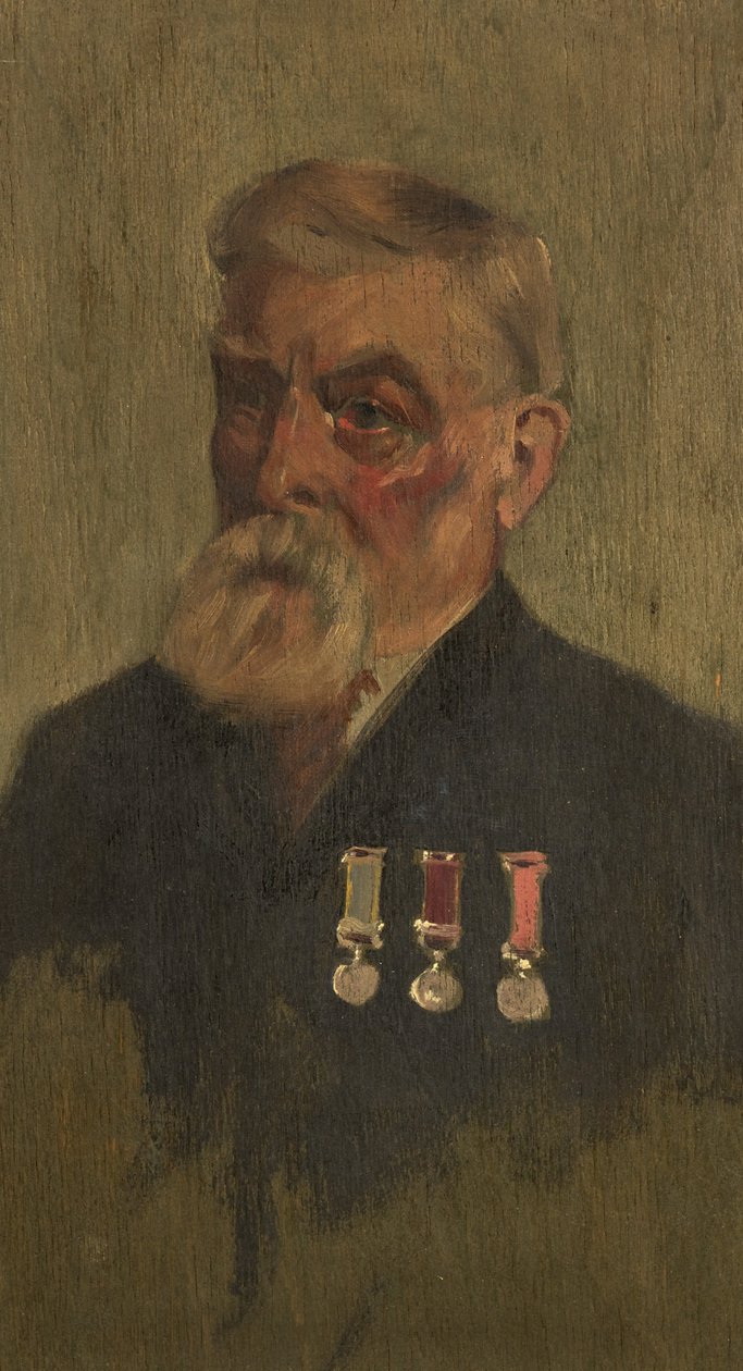 Retrato de J. C. Milton, 3rd, c. 1920 (óleo sobre painel) de George Edmund Butler