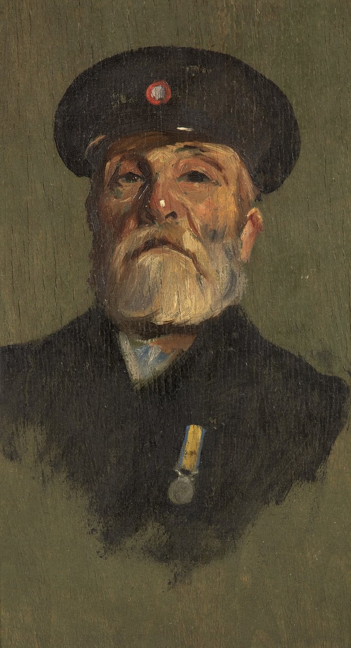Retrato de J. Lasbury, R.M.L.I., c.1920 (óleo sobre painel) de George Edmund Butler