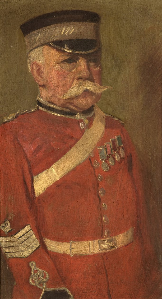 Retrato de Jas George, R.N. & 3rd, c. 1920 (óleo sobre painel) de George Edmund Butler