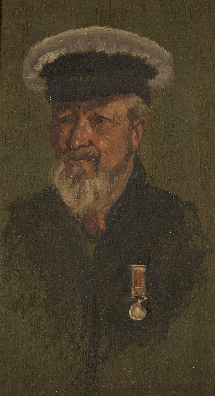 Retrato de R. Coombs, M.T., c.1920 (óleo sobre painel) de George Edmund Butler