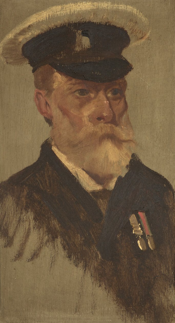 Retrato de R. Germain, 4ª, c. 1920 (óleo sobre painel) de George Edmund Butler