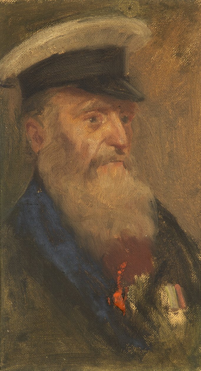 Retrato de W. Barnes, 97th, c. 1920 (óleo sobre painel) de George Edmund Butler
