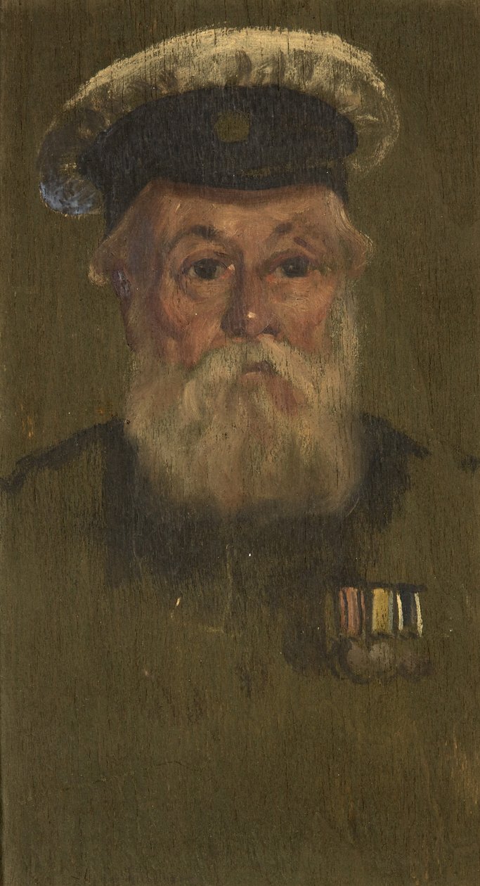 Retrato de W. H. McKegg, R.N., c.1920 (óleo sobre painel) de George Edmund Butler