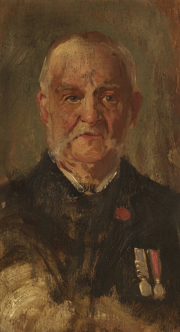 Retrato de W. Porter, R.M.L.I., c.1920 (óleo sobre painel) de George Edmund Butler
