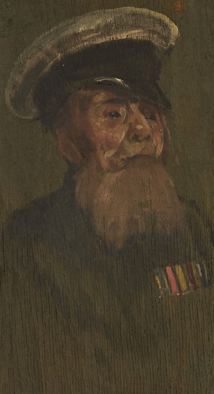 Retrato de W. Short, R.M.L.I., c. 1920 (óleo sobre painel) de George Edmund Butler