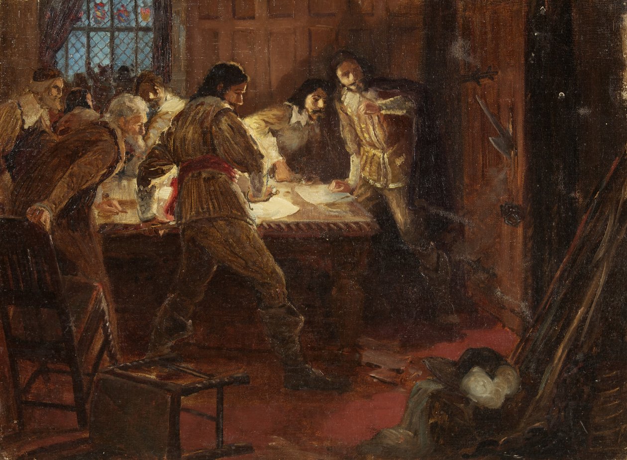 Yeamans e Bowcher surpreendidos enquanto conspiravam para entregar o Castelo de Bristol ao Rei de George Edmund Butler