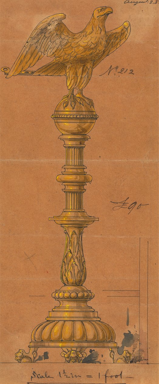 Desenhos executados para Jones e Willis, trabalhadores de metal e madeira e fabricantes de mobiliário de igrejas de Birmingham e Londres de George Edmund Street