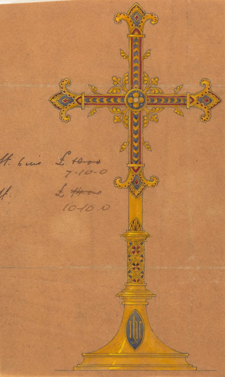 Desenhos executados para Jones e Willis, trabalhadores de metal e madeira e fabricantes de mobiliário de igrejas de Birmingham e Londres de George Edmund Street
