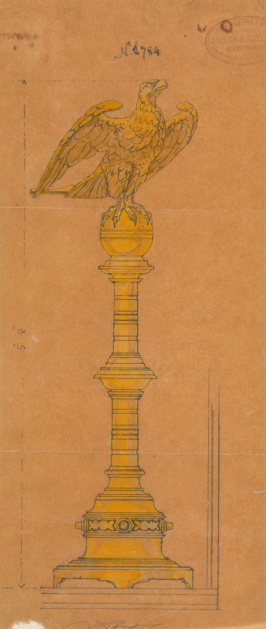 Desenhos executados para Jones e Willis, trabalhadores de metal e madeira e fabricantes de mobiliário de igrejas de Birmingham e Londres de George Edmund Street