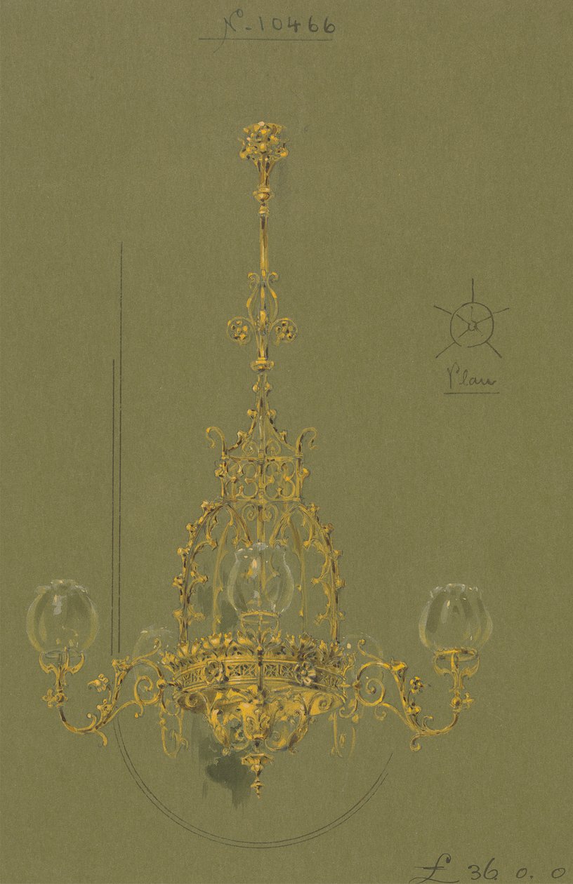 Desenhos executados para Jones e Willis, trabalhadores de metal e madeira e fabricantes de mobiliário de igrejas de Birmingham e Londres de George Edmund Street