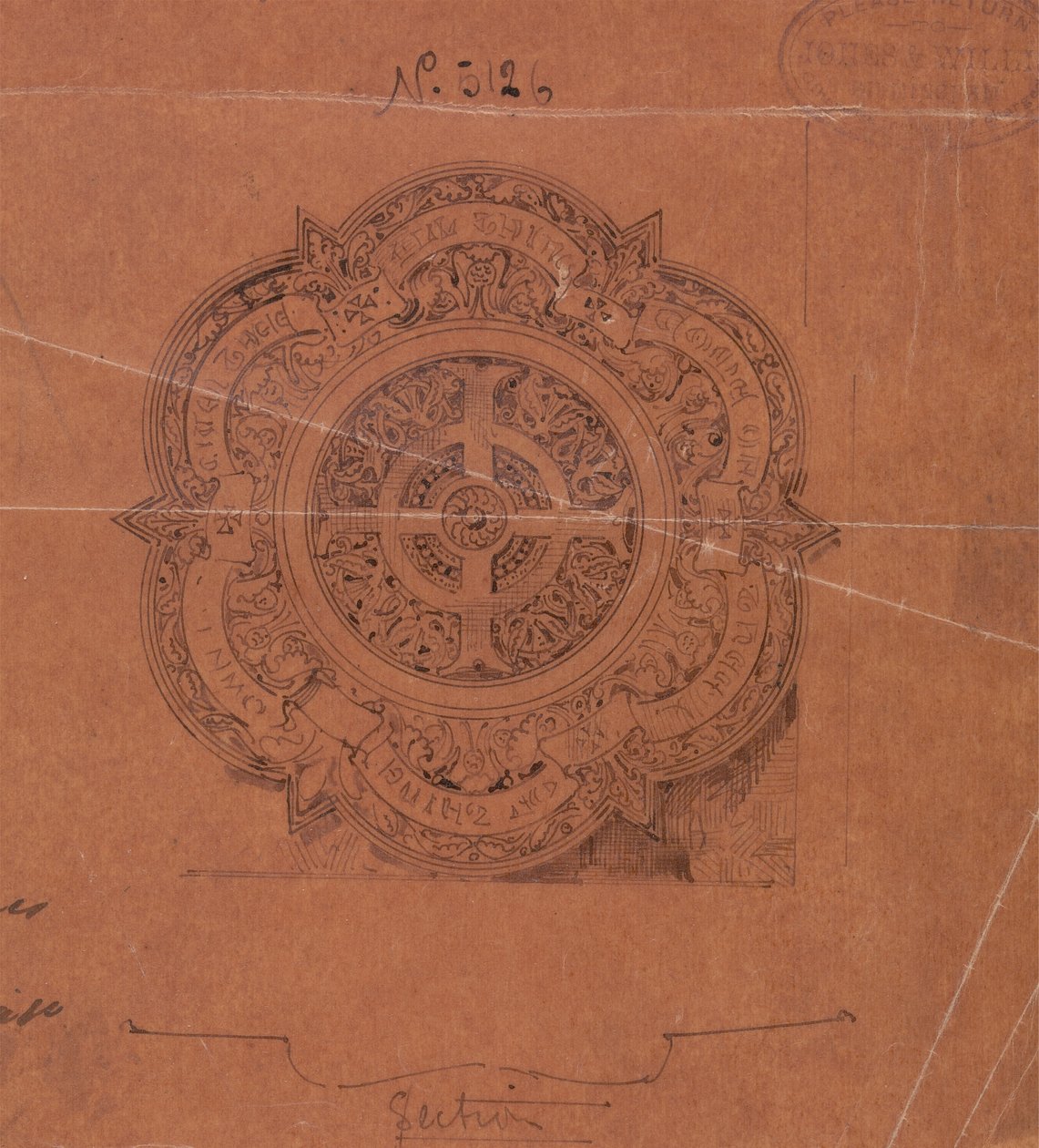 Desenhos executados para Jones e Willis, trabalhadores de metal e madeira e fabricantes de mobiliário de igrejas de Birmingham e Londres de George Edmund Street