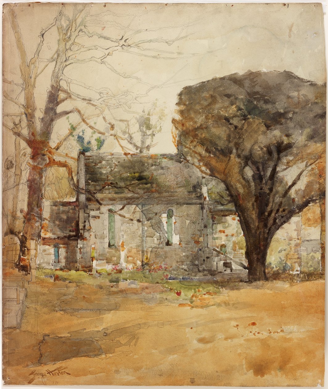 Capela Delaval (carvão vegetal, lápis e aguarela sobre papel) de George Edward Horton