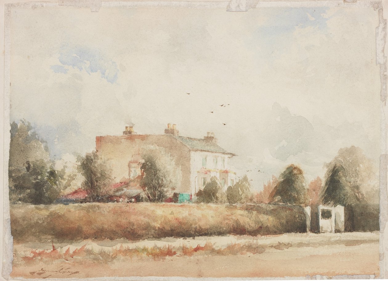 Casa Suburbana (lápis e aguarela sobre papel) de George Edward Horton