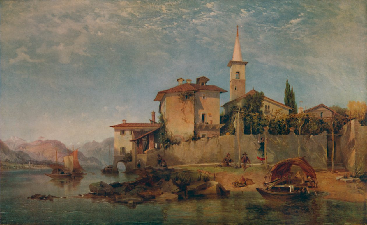 Cena do lago italiano, 1853, 1935 de George Edwards Hering
