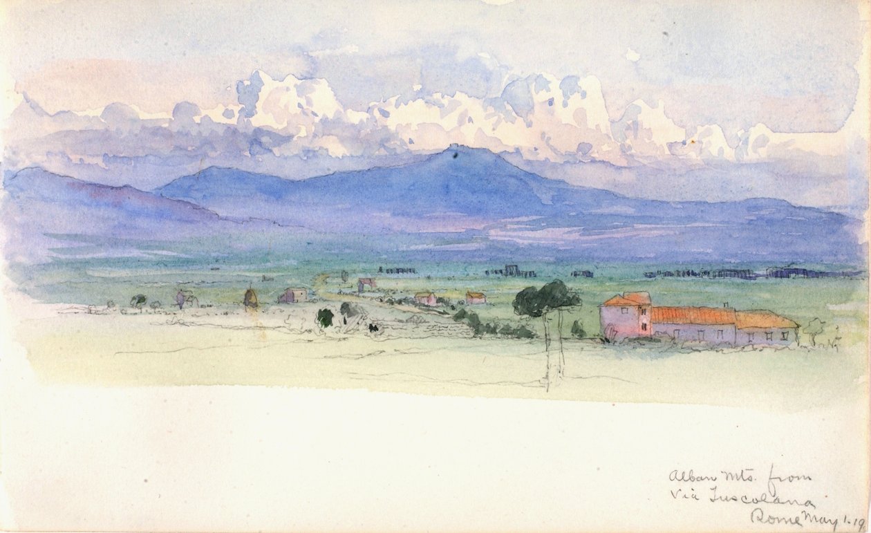 Montanhas Albanas da Via Tuscolana, Roma, 1900. de George Elbert Burr