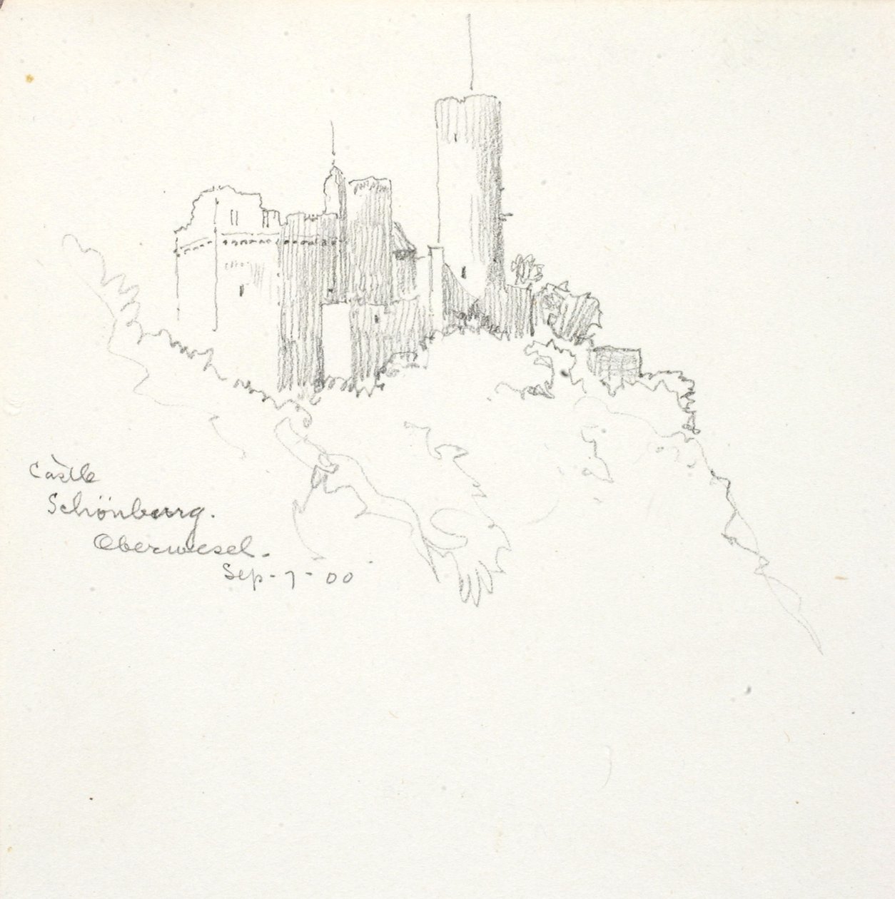 Castelo de Schönburg, Oberwesel de George Elbert Burr