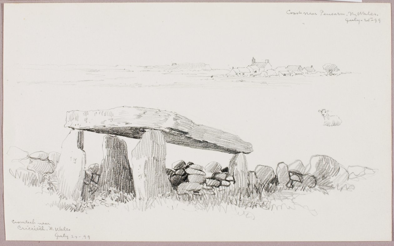 Cromeleque perto de Criccieth, País de Gales do Norte/Costa perto de Pensarn, País de Gales do Norte de George Elbert Burr
