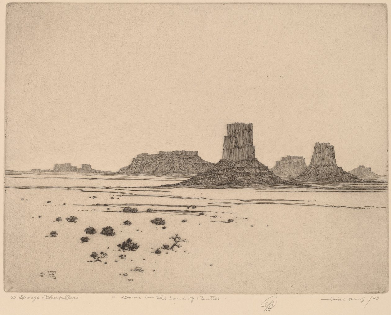 Amanhecer na Terra dos Buttes de George Elbert Burr