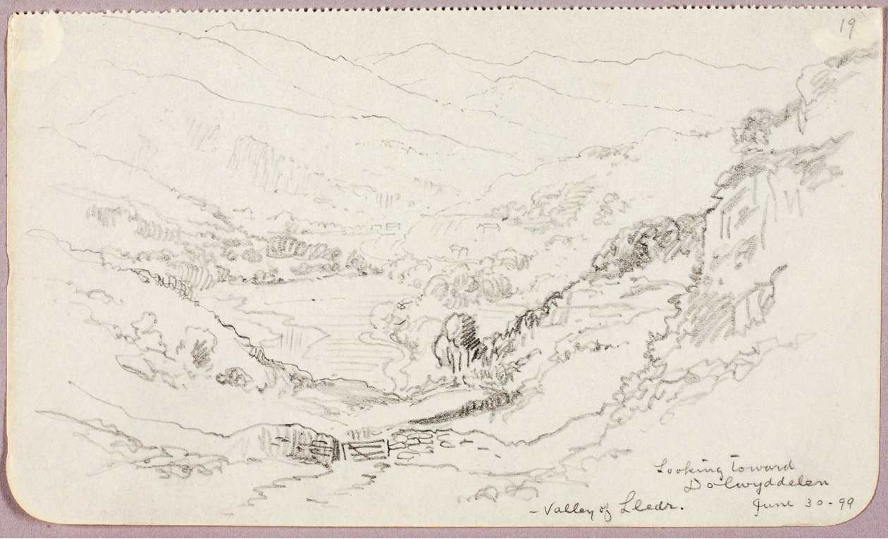 Vista para Dolwyddelan, Vale de Lledr de George Elbert Burr