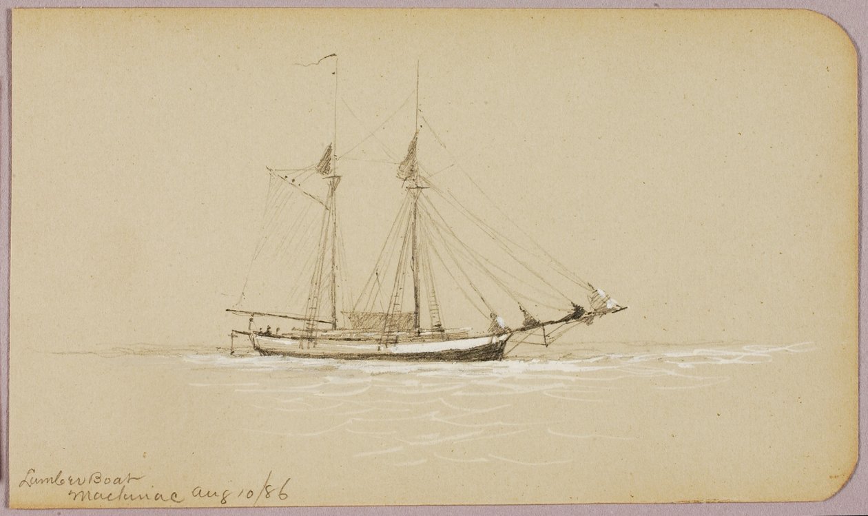 Barco de madeira, Mackinac de George Elbert Burr